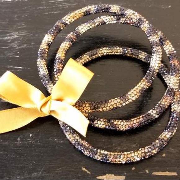Leopard crystal bangle bracelets - Picture 4 of 4